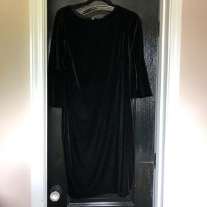 Calvin Klein black velvet dress.